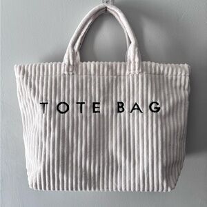 Cream Corduroy Tote Bag